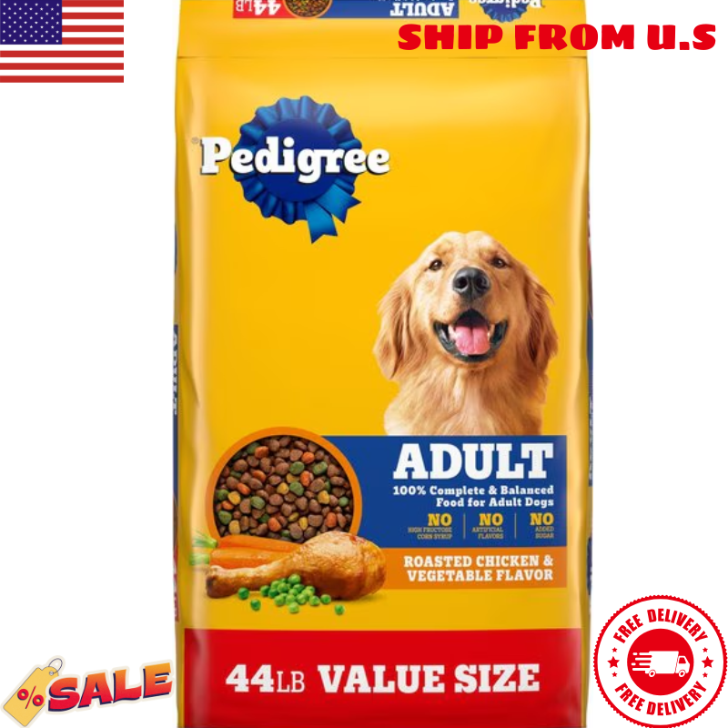 Pedigree Roasted Chicken Grain & Veggie Adult Dry Dog Food 44lb Bag