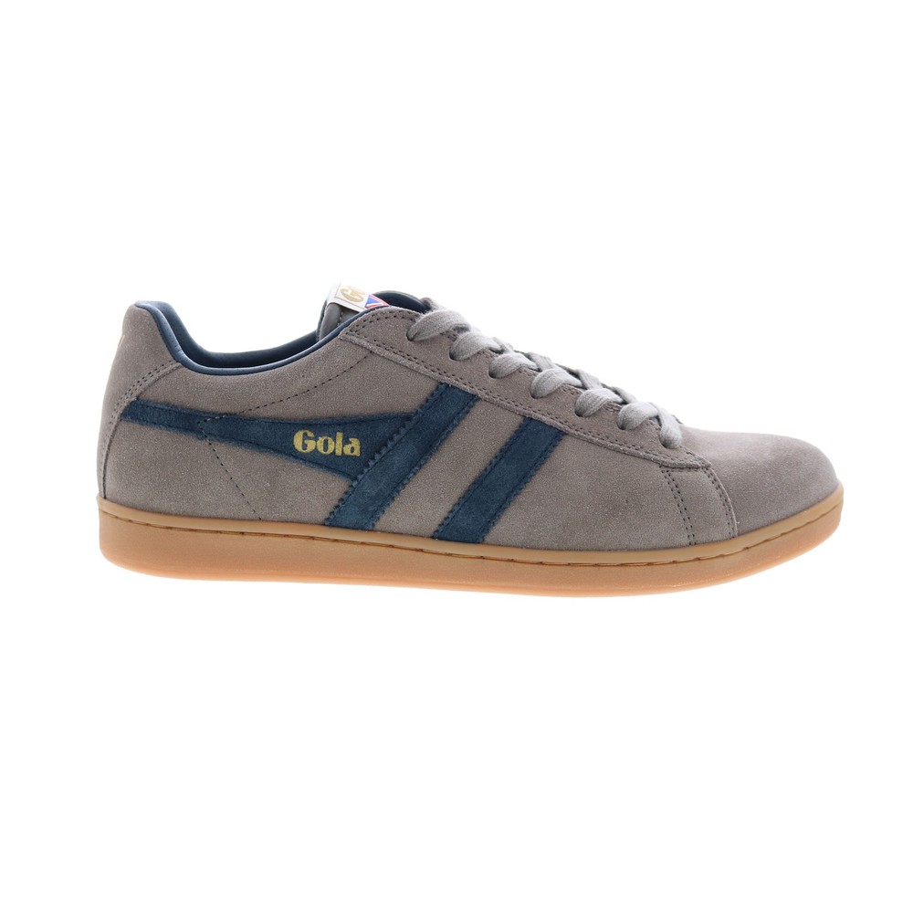 Gola Equipe Suede CMA495 Mens Brown Lace-Up Casual Sneakers