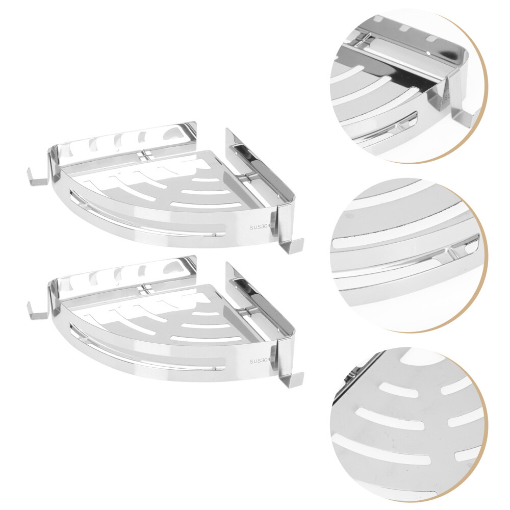 2 Pcs Wall Corner Shelf Bathroom Rack Mounted for Sink Plungers Office