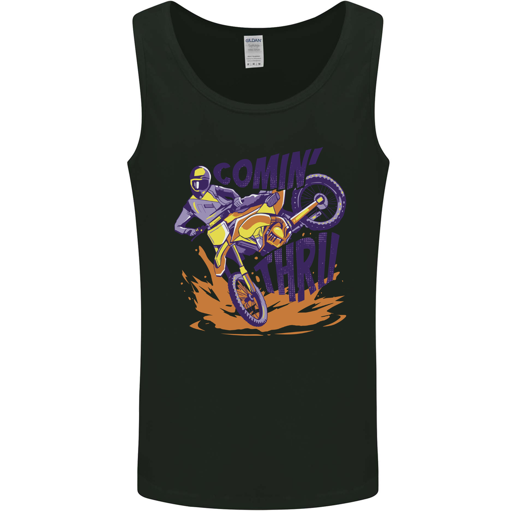 Comin Thru Motocross Dirt Bike MotoX Mens Vest Tank Top