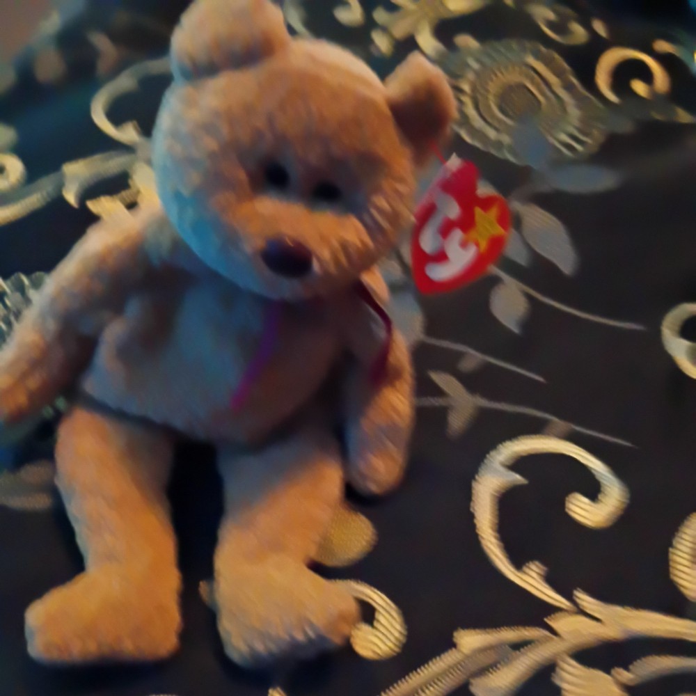 rare Unique face, TAG ERRORS Ty 3rd Gen Teddy  Brown Authentic 1993 Beanie Baby