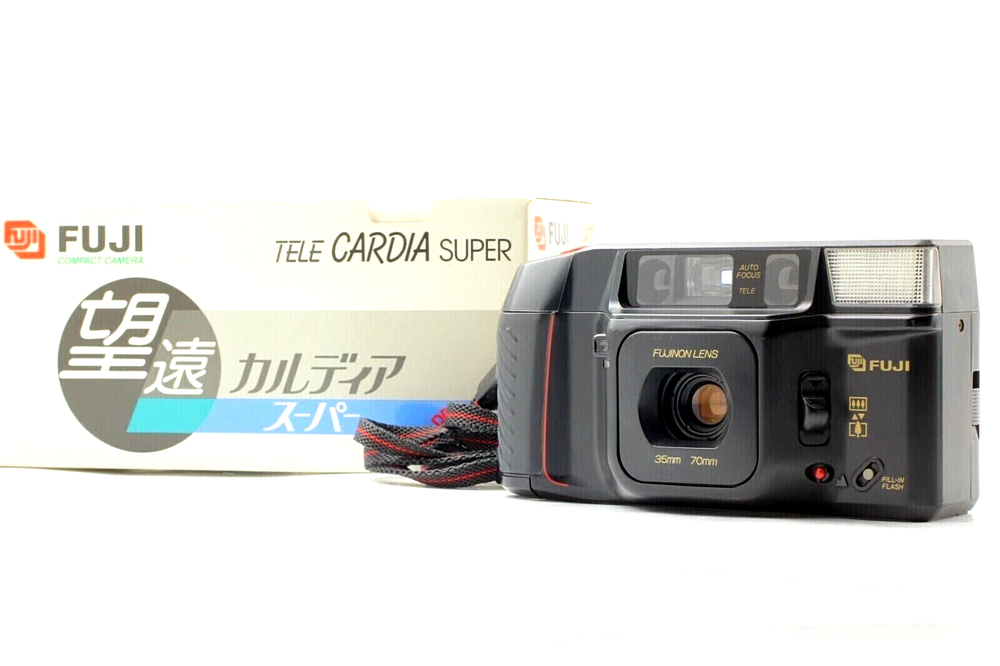 FUJI TELE CARDIA SUPER DATE Point & Shoot Film Camera Japan Excellent Condition