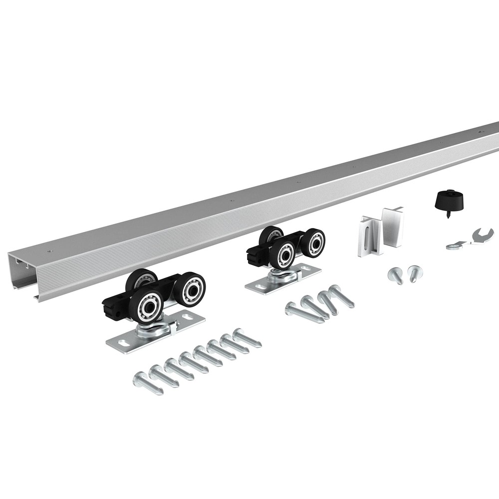 5FT Commercial Grade Pocket Door Hardware and Track Set, Sliding Door Hardwar...
