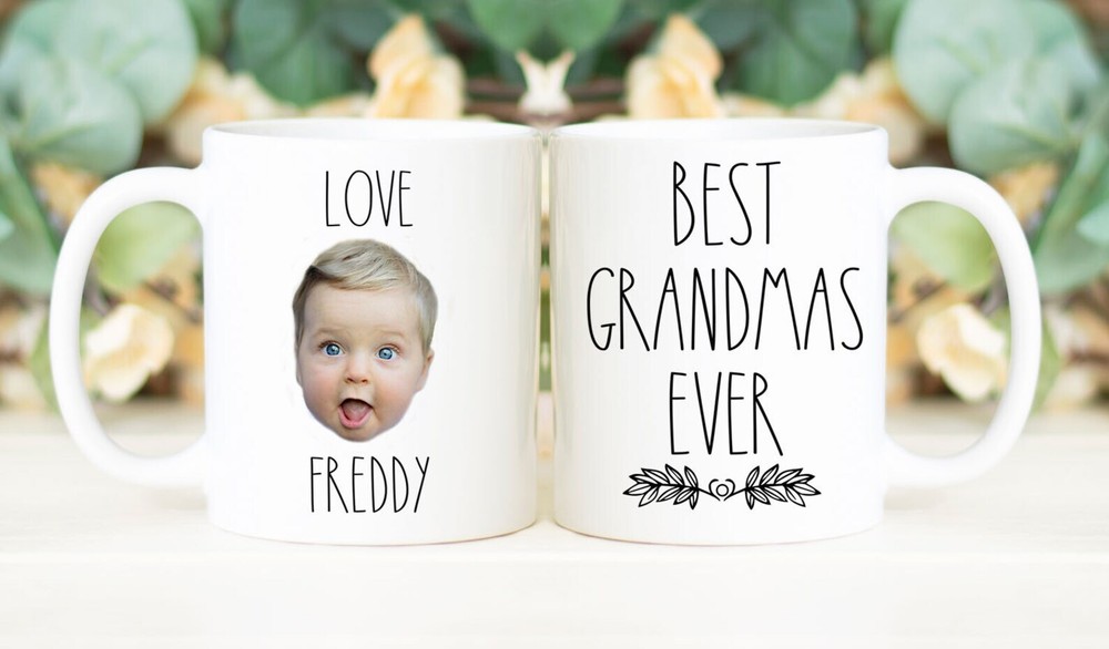 Best Grandmas Ever Mug Custom Face Mug Personalized With Photo Of Baby
