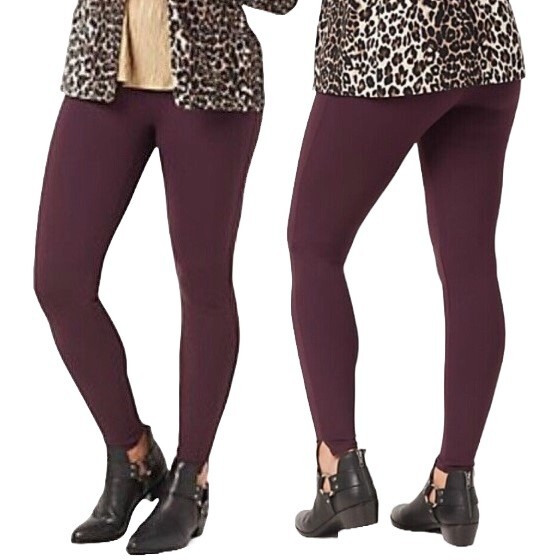 Spanx Ponte Hem Slim Leggings Size XL Women Ankle Length Brandywine A369380