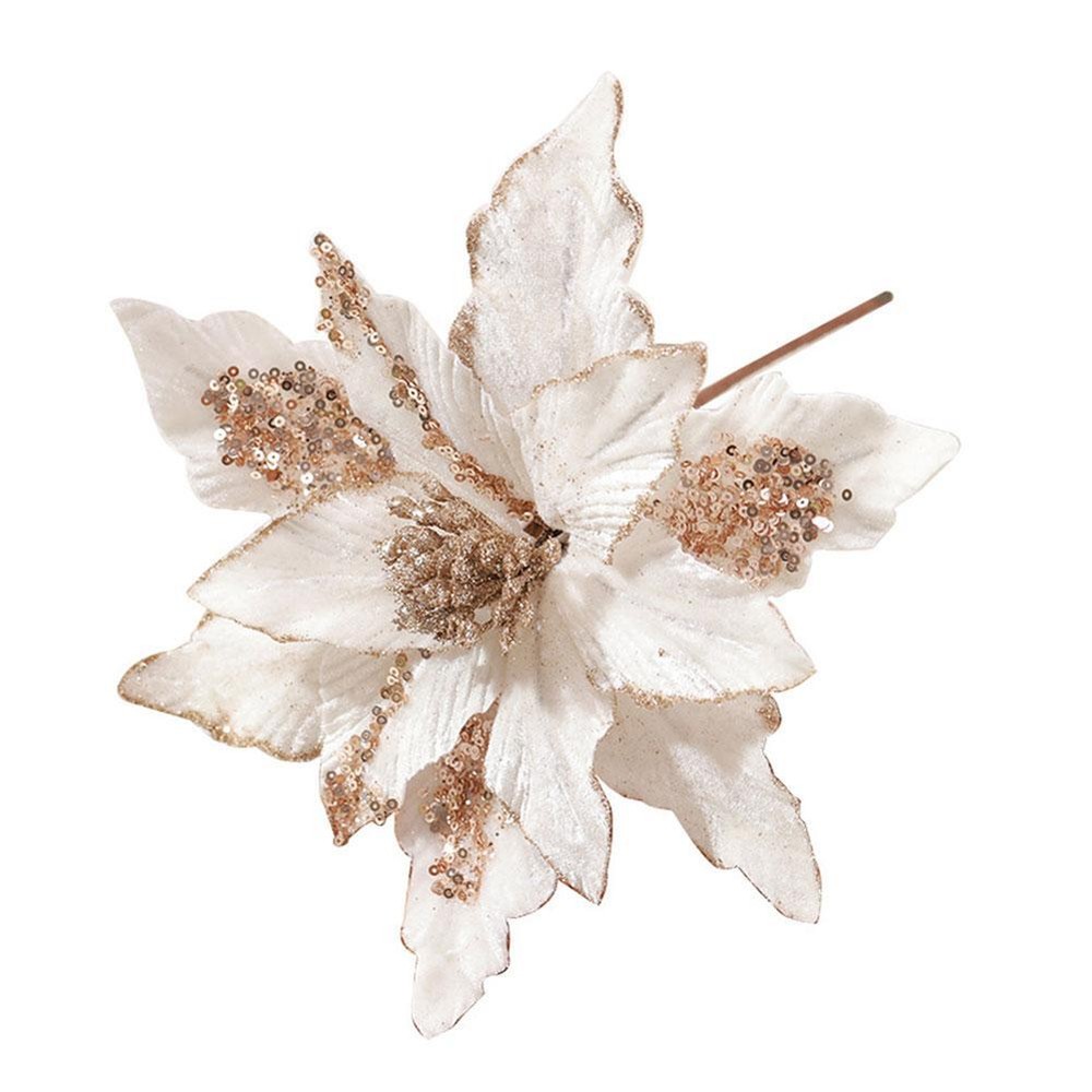 Christmas Flower Gold Champagne Flower Christmas Tree Family Vase Decor/