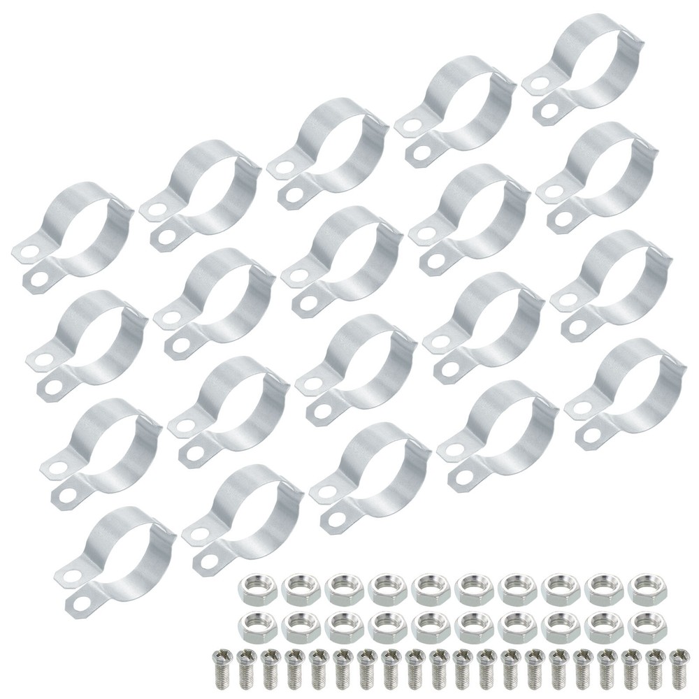 20Pcs Pipe Clamps Rigid Bracket Pipe Strap Clamp Pipe Support Fit 1-1/4