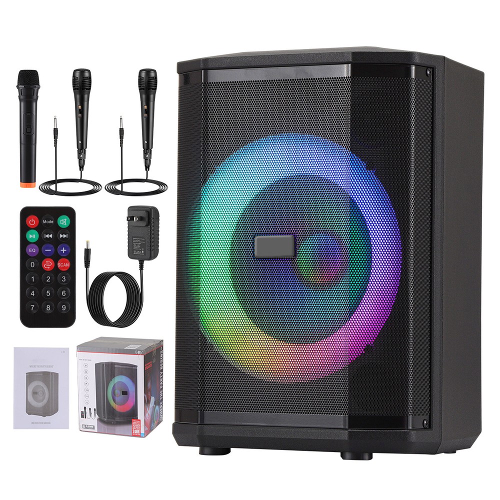 9500W 8'' Tiltable Design Portable Bluetooth Party Speaker- USB/SD/AUX/EQ/TWS/FM