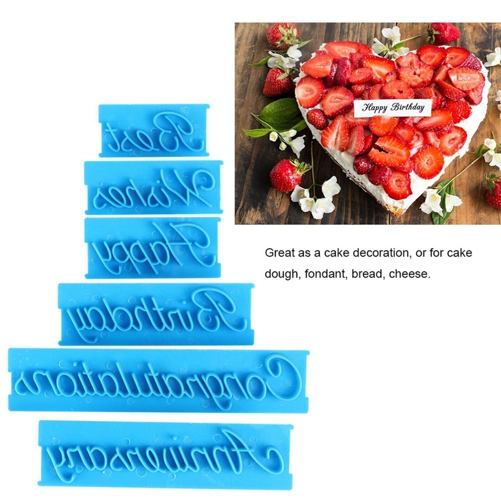 3-Piece Handwriting Letter Cake Embosser Set for DIY Cake Decorating
