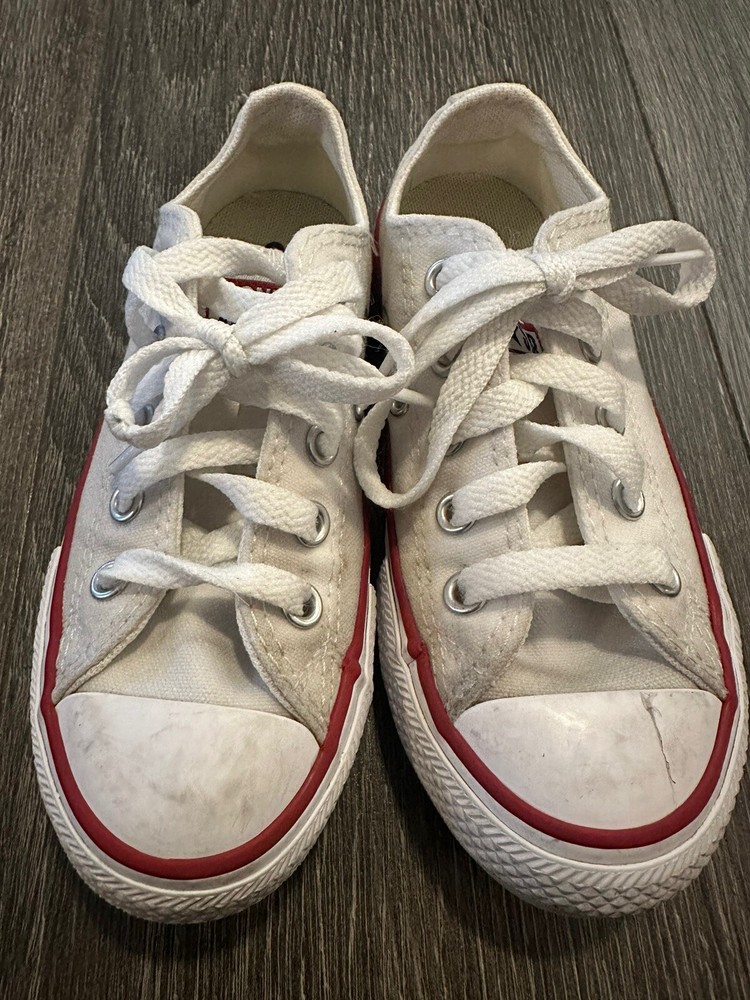 Converse All Star Chuck Taylor Low Kids Trainers Off White Sz 11 Youth