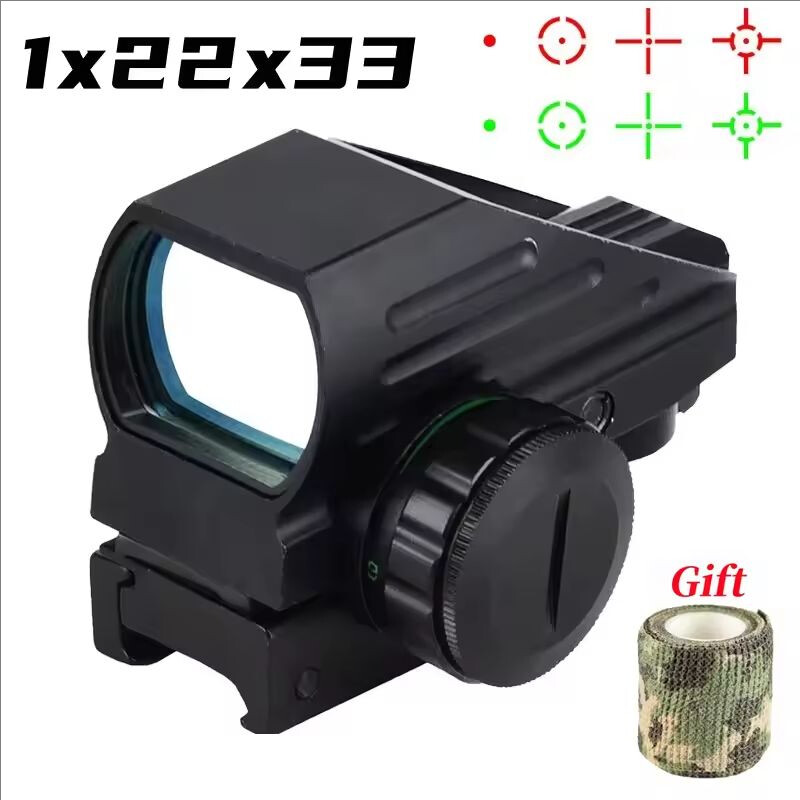 1x22x33 Red Dot Sight Tactical Rifle Scope with Adjustable Reflex Collimator