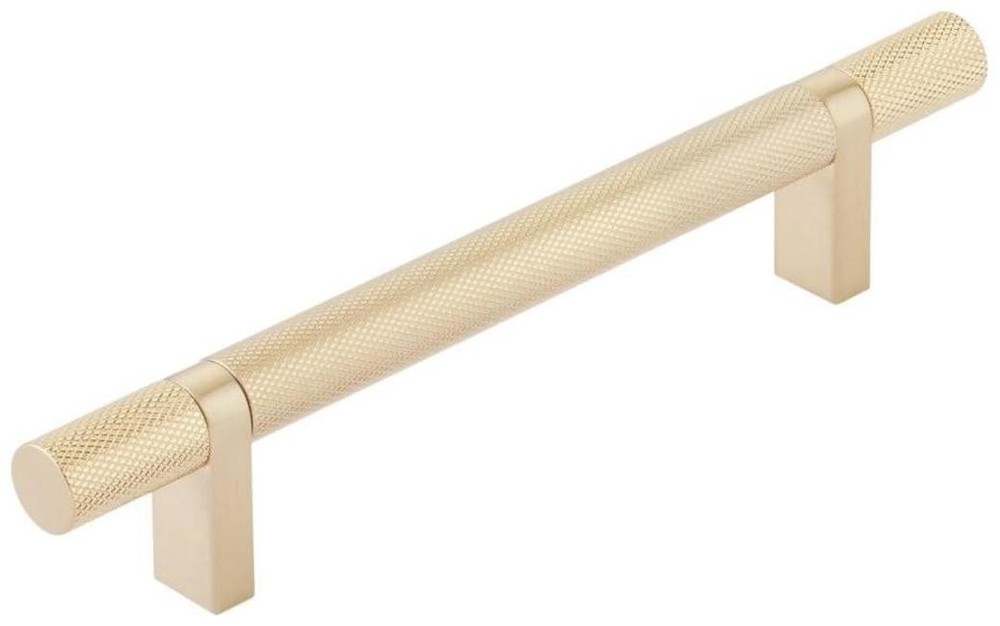 Emtek 5-Inch Knurled Satin Brass Cabinet Pull 84154.RCB.KN