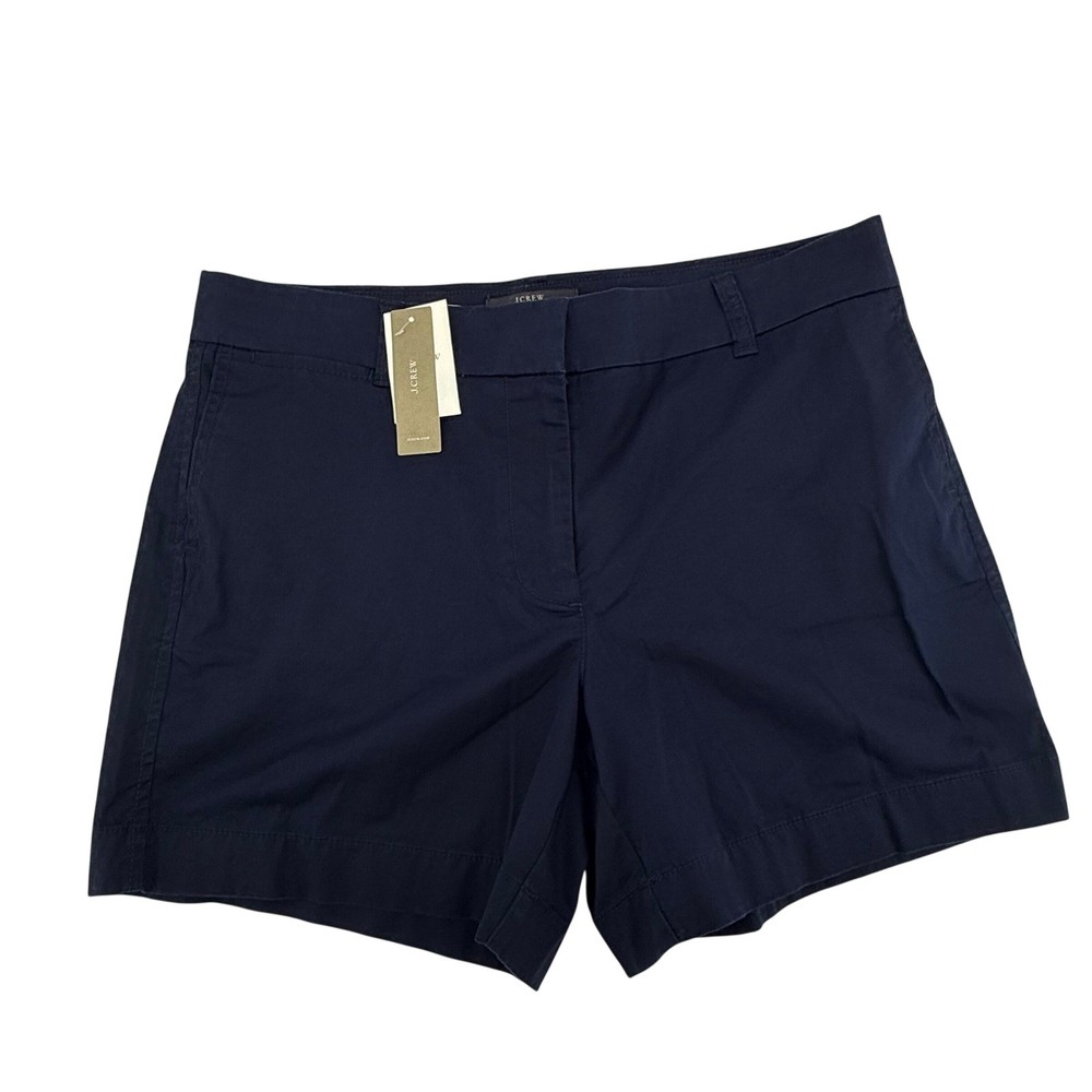 J.Crew Navy Blue Stretch Cotton Chino Shorts Women's Size 8 NEW