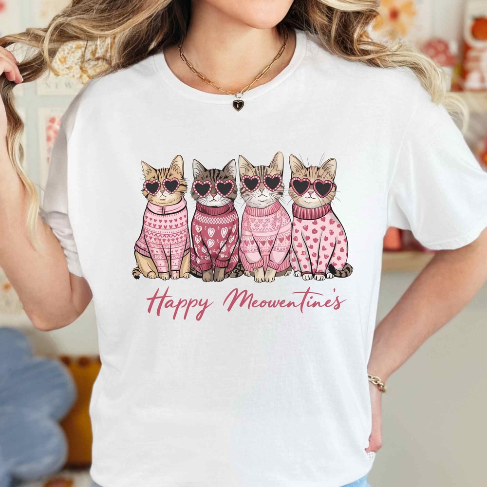 Cute Cats Valentines Day Shirt - Funny Valentine Gift for Cat Lovers