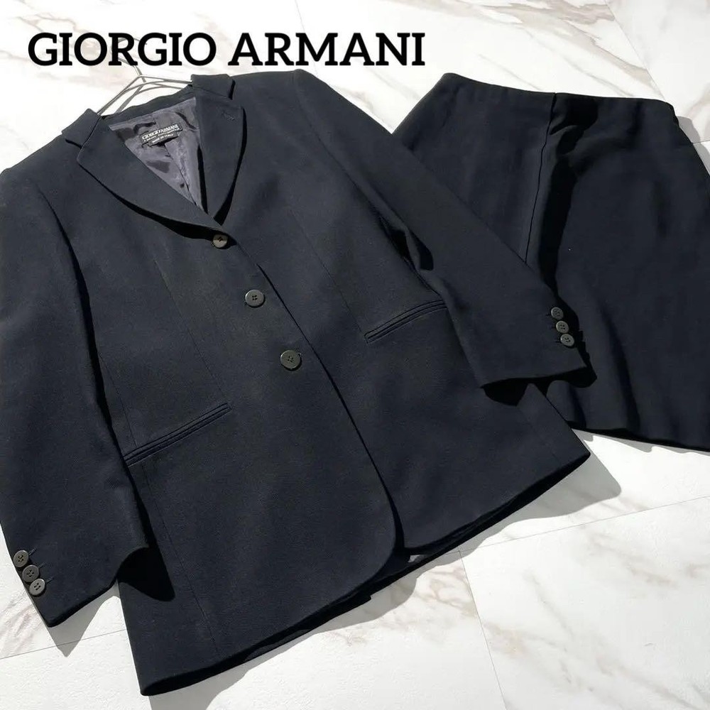 Giorgio Armani Slim Fit Black Suit Size 38 for Men Formal Wear