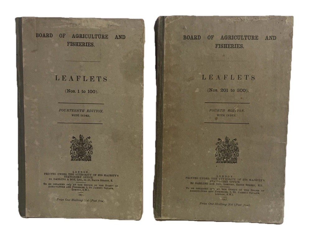 2 X Board Of Agriculture & Fisheries Leaflets 1917 Nos. 1-100 101-200 HB book