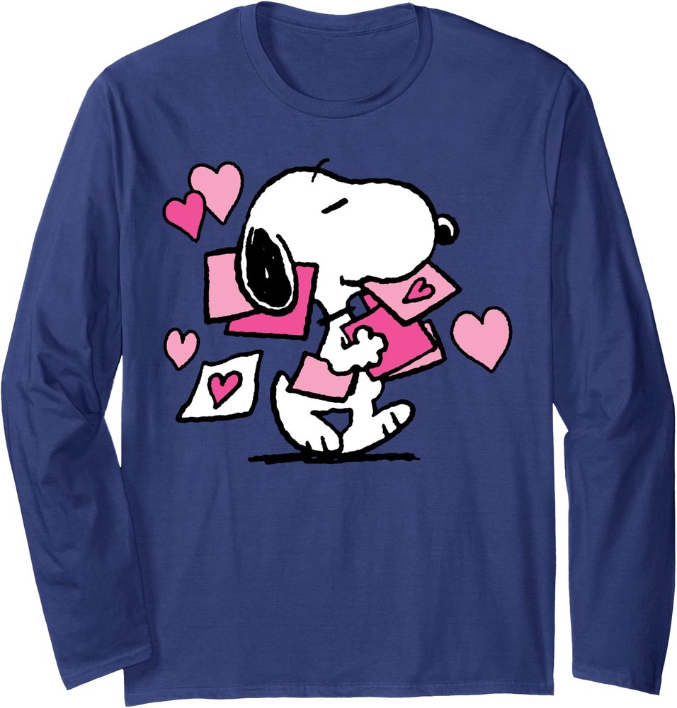 Peanuts Snoopy Valentine39s Day Letters Long Sleeve T Shirt Unise