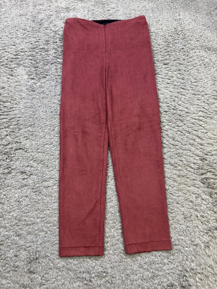Lysse Leggings Women XS Wine Red Faux Suede High Rise Pull On Pants Yoga Gym