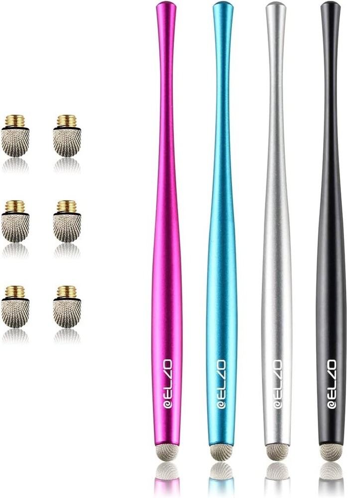Elzo Capacitive Stylus Pens Standard, Black, Silver, Rose red, Light Blue
