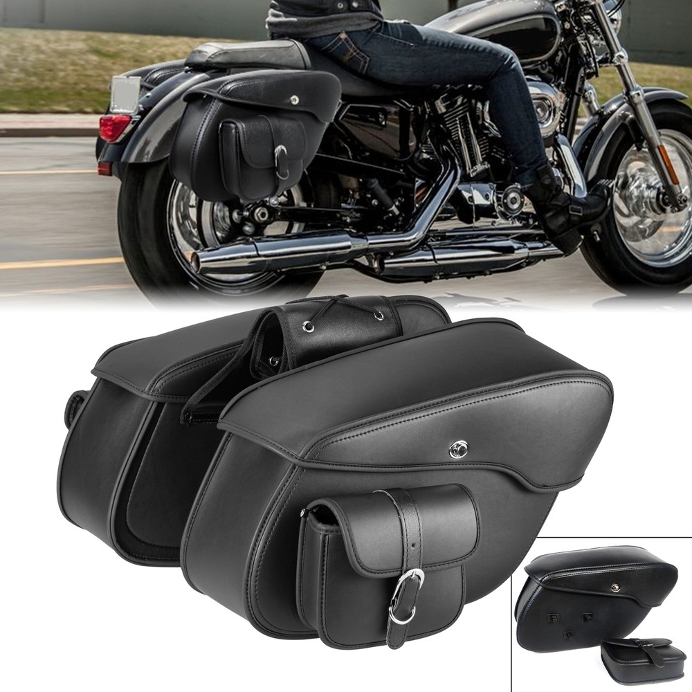 Universal Motorcycle PU Pannier Saddlebag Luggage Saddle Bags Large Capacity