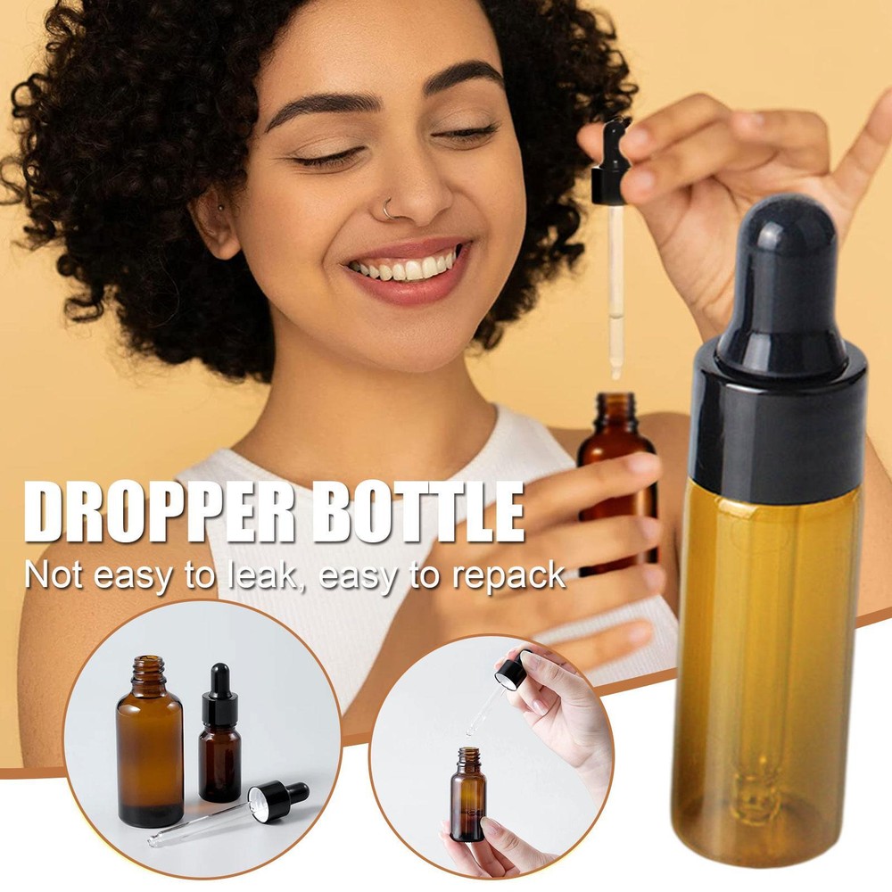 Amber GLASS DROPPER BOTTLES 1-5ml Drop Pipette Aromatherapy Juice Eye Ear Gifts
