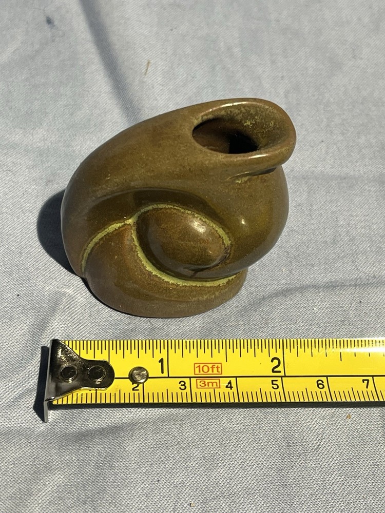 Vintage Frankoma Pottery Mini Snail Vase in Prairie Green #55