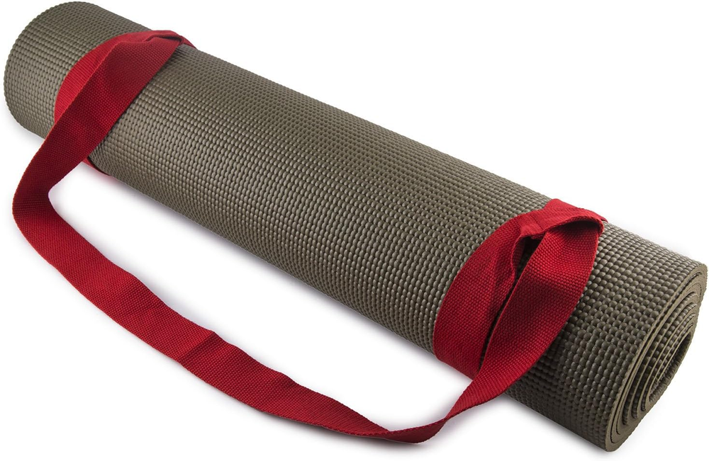 Adjustable Cotton Yoga Mat Carrying Strap, Red