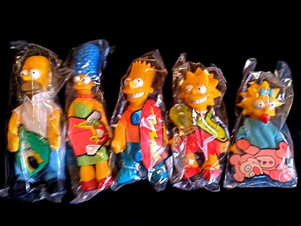 Vintage 1990 Burger King Simpsons Plush Doll Set of 5 MIP