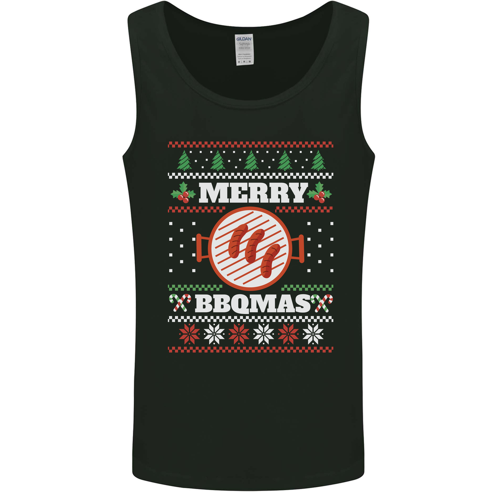 Merry BBQMAS Funny Christmas BBQ Xmas Mens Vest Tank Top