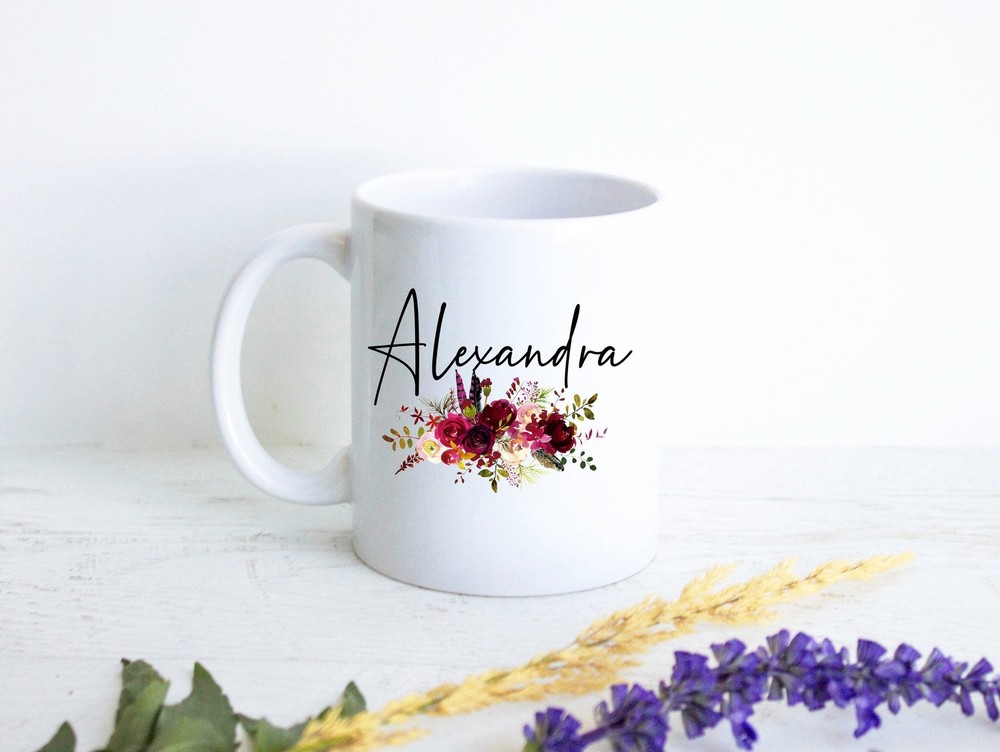 Personalized Name Initial On Mug Custom Name Coffee Mug Bridesmaid Gift Initial