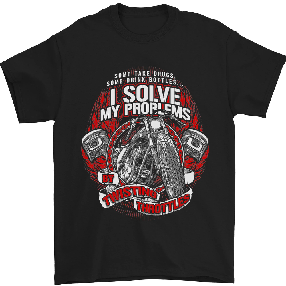 Twisting Throttles Biker Motorcycle Mens T-Shirt 100% Cotton