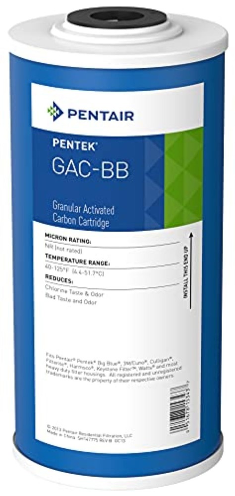 Pentair GAC-BB Big Blue Carbon Water Filter, 10-Inch, Whole House Heavy Duty ...