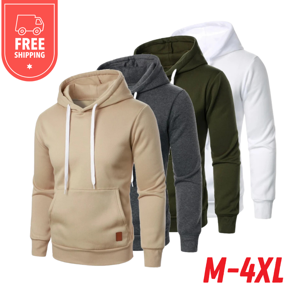 Men's Casual Hooded Collar Lace-Up Hooded Sweatshirts Outdoor Streetwear Gift