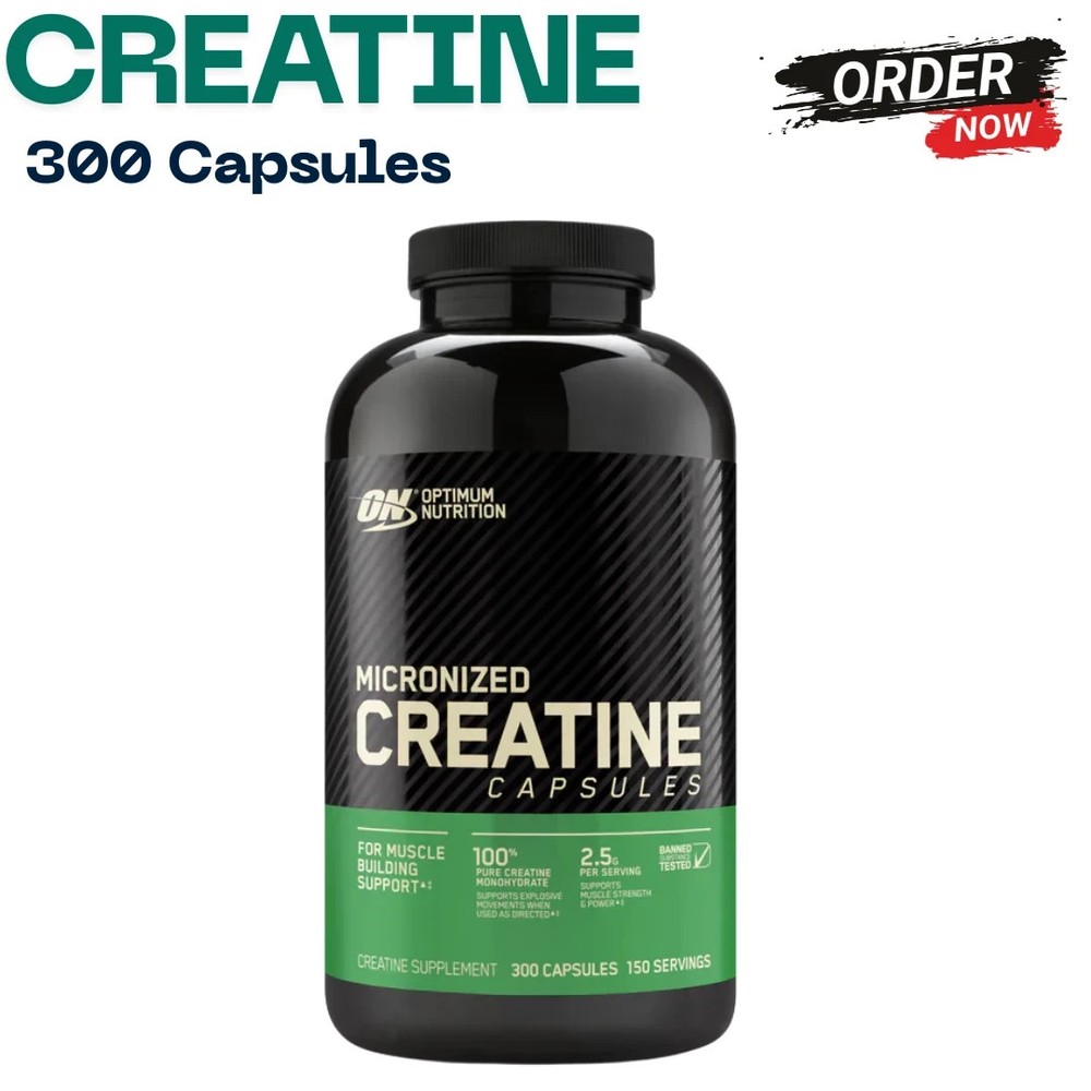 Optimum Nutrition Micronized Creatine Monohydrate, 300 Capsules