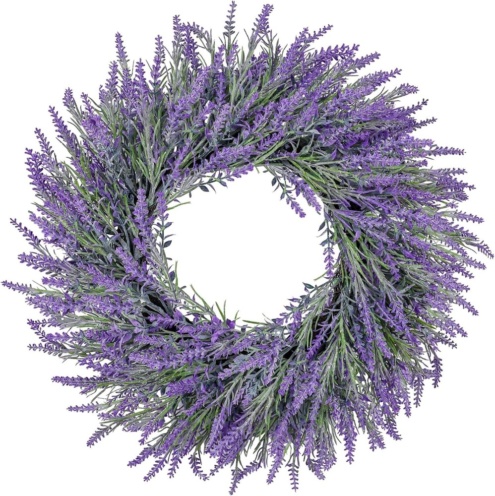 20 Inch Lavender Blue Spring Summer Wreath for Front Door Decor