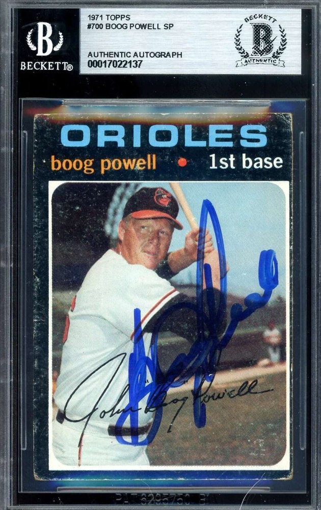 Boog Powell Beckett BAS Signed 1971 Topps Hi Number Autograph