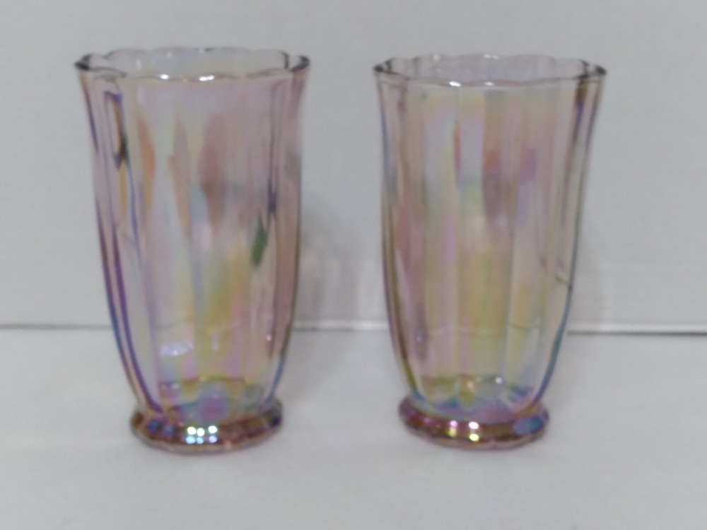 Pioneer Woman 2 Luster Tumblers Drinking Glasses Pearlized Iridescent NEW