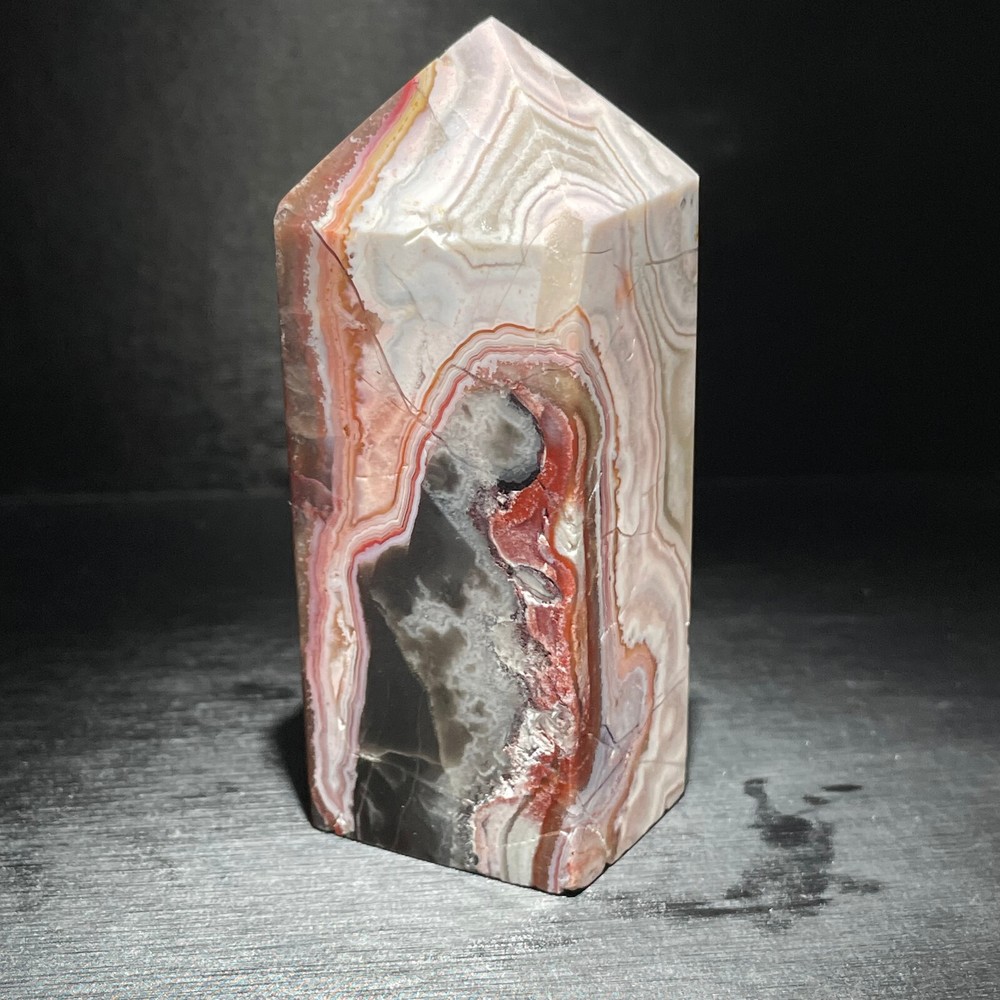 173G Natural Mexican agate Obelisk Quartz Crystal tower Point reiki decor