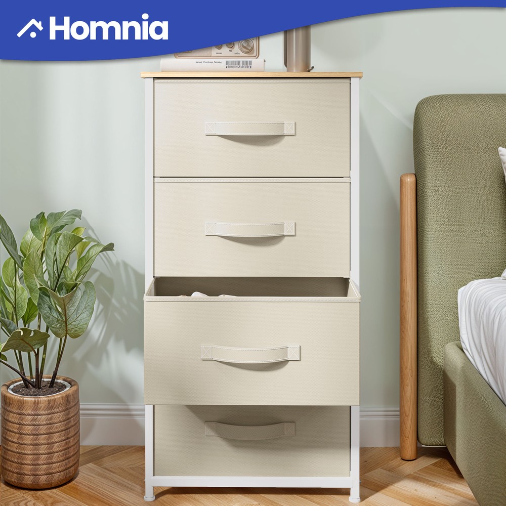 White 4-Drawer Chest Dresser for Bedroom Storage & Closet Organization