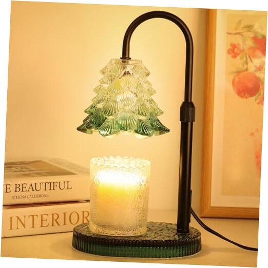 Tree-Shaped Candle Warmer Lamp with Timer & Dimmer – Adjustable Wax Melt Green