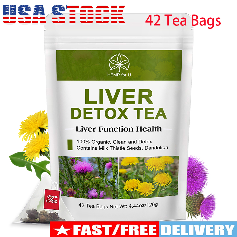42 Tea Bags Liver Detox  Natural Herbal Tea,Support Detox&Cleanse,Improve Immune