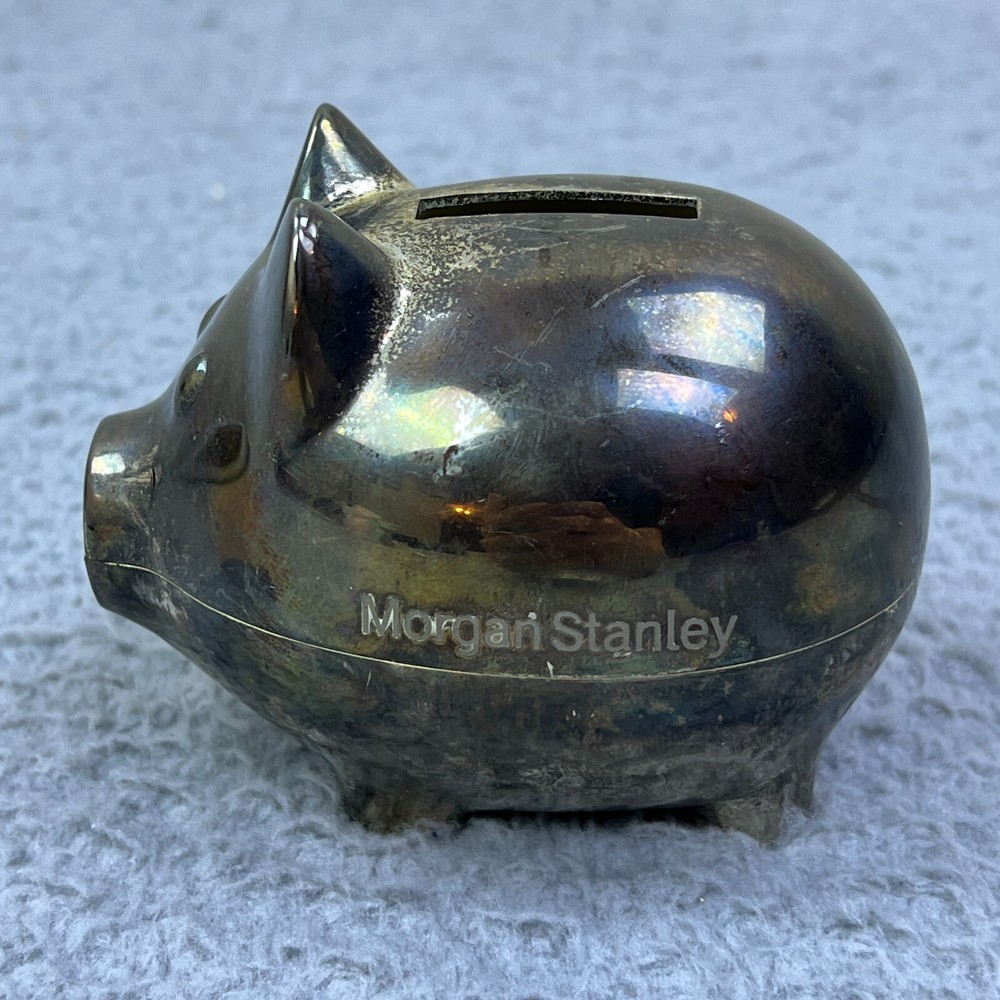 Morgan Stanley Banking Logo Financial Metal Piggy Bank for Coins Savings Box 4