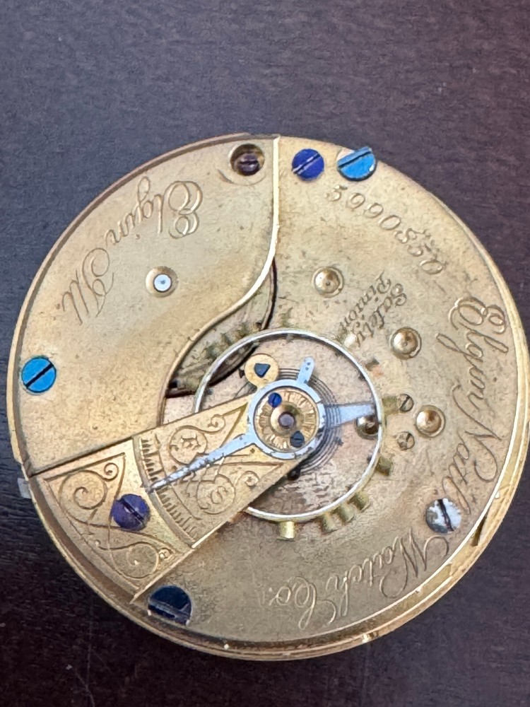 VINTAGE 18 SIZE ELGIN POCKET WATCH MOVEMENT GR. 73 KEEPING TIME GILT