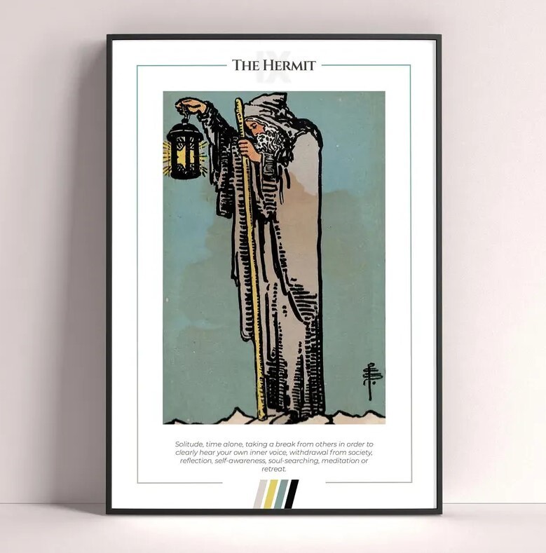 Hermit Tarot Card Art Print Digital Download Tarot Poster