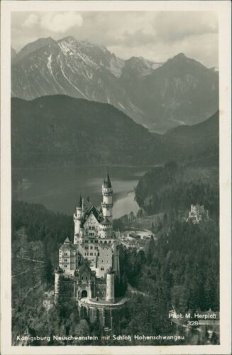 Postcard Royal Castle Neuschwanstein with Hohenschwangau Castle (No. 9428)