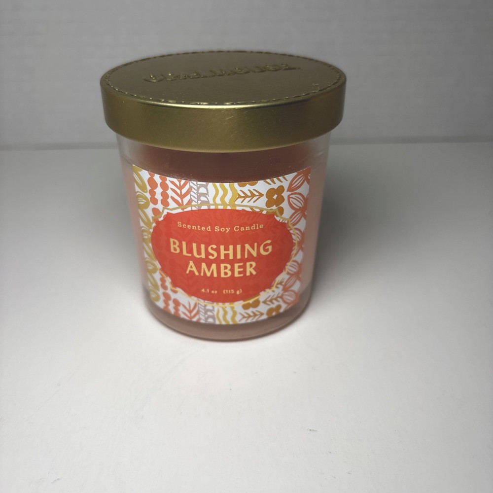 Opalhouse 4.1oz Blushing Amber Lidded Glass Candle