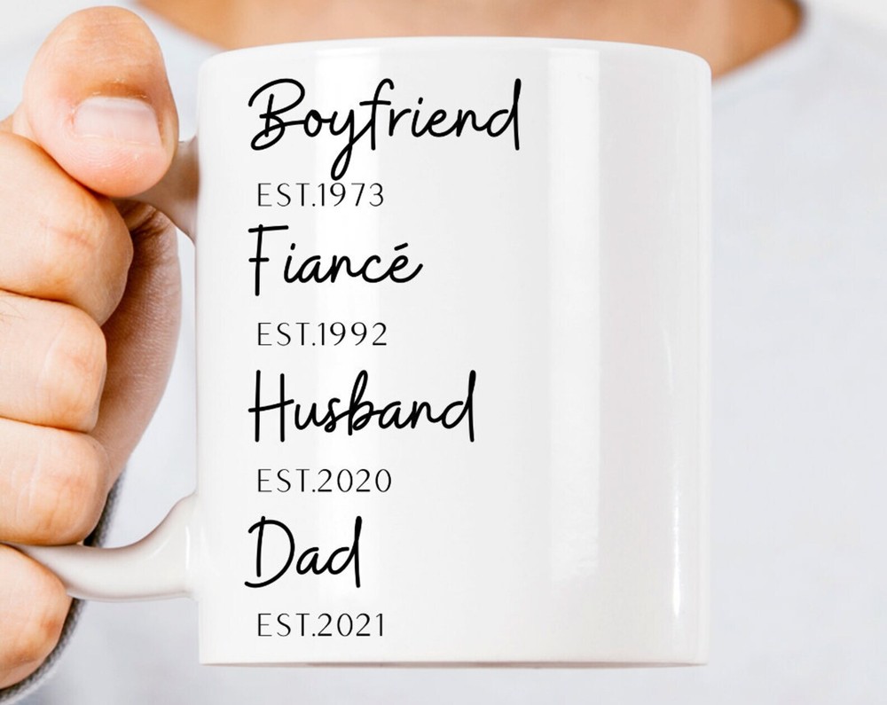 Custom Boyfriend to Dad Mug – Personalized Valentine's Gift for Husband  