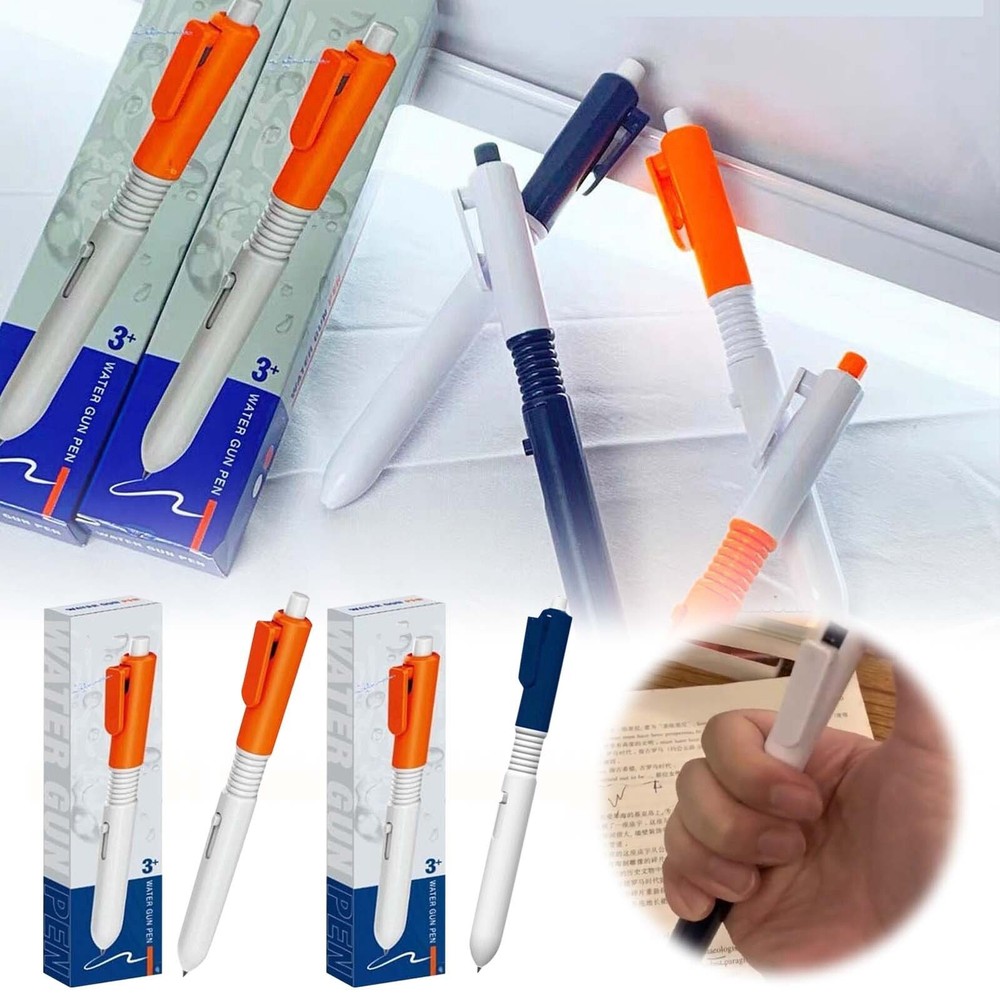 Creative Back to School Gift-2 in 1 Funny Prank Retractable Pens & Water Spray-image