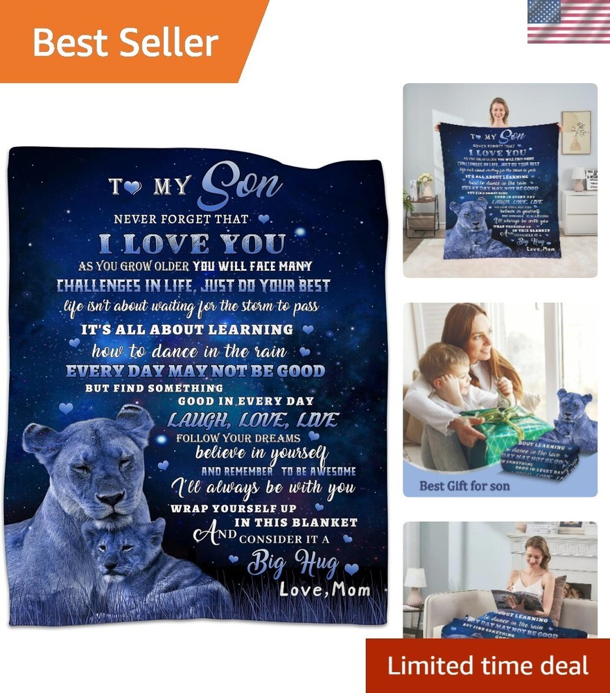Son Blanket Gift from Mom, Son Lion Blanket 50