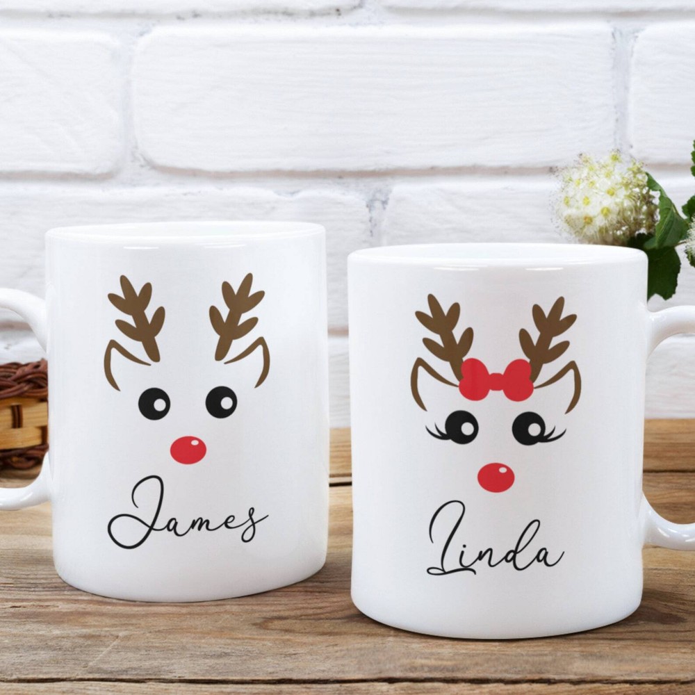 Reindeer Christmas Mug Custom Name Christmas Gift Reindeer Christmas Gift For Ki